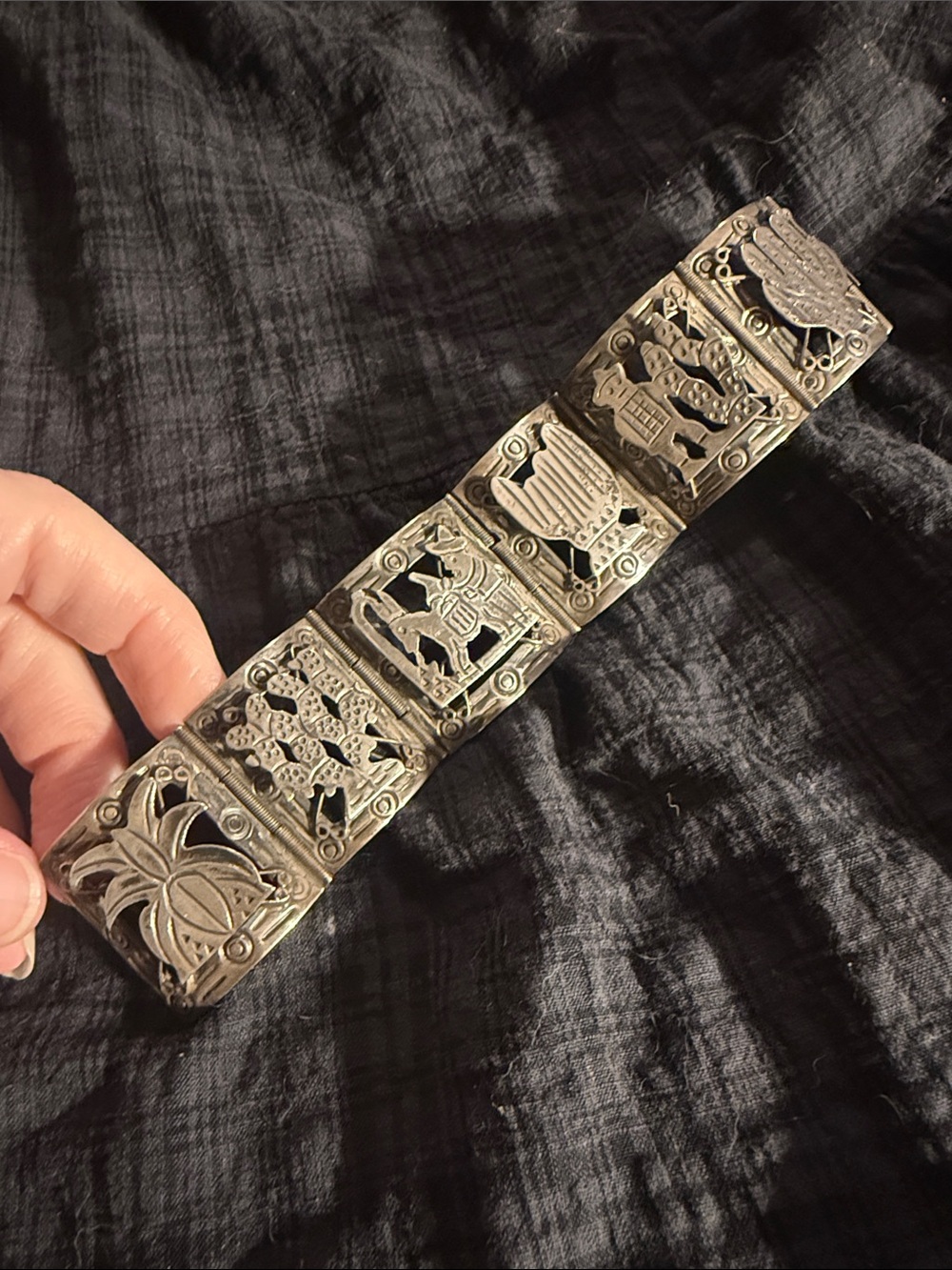 Icuala Artisan Silver Folk Panel Bracelet